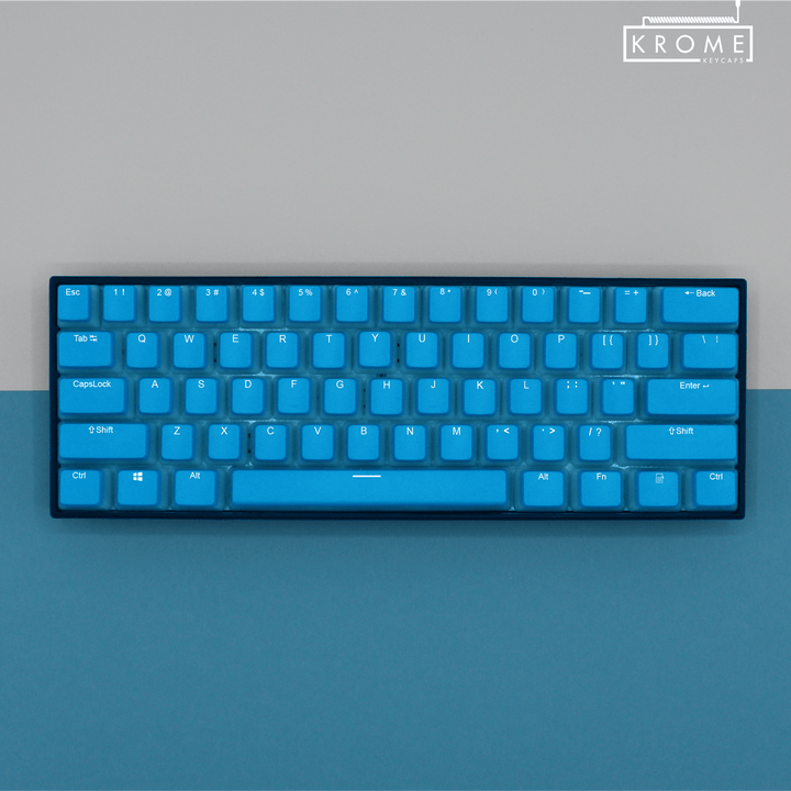 ANSI - Pudding Light Blue PBT Keycaps - kromekeycaps