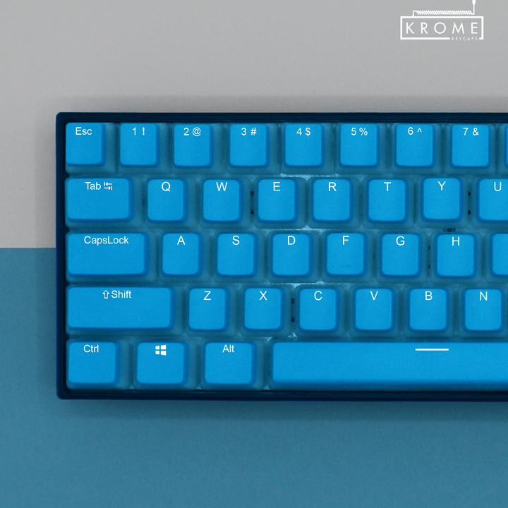 ANSI - Pudding Light Blue PBT Keycaps - kromekeycaps