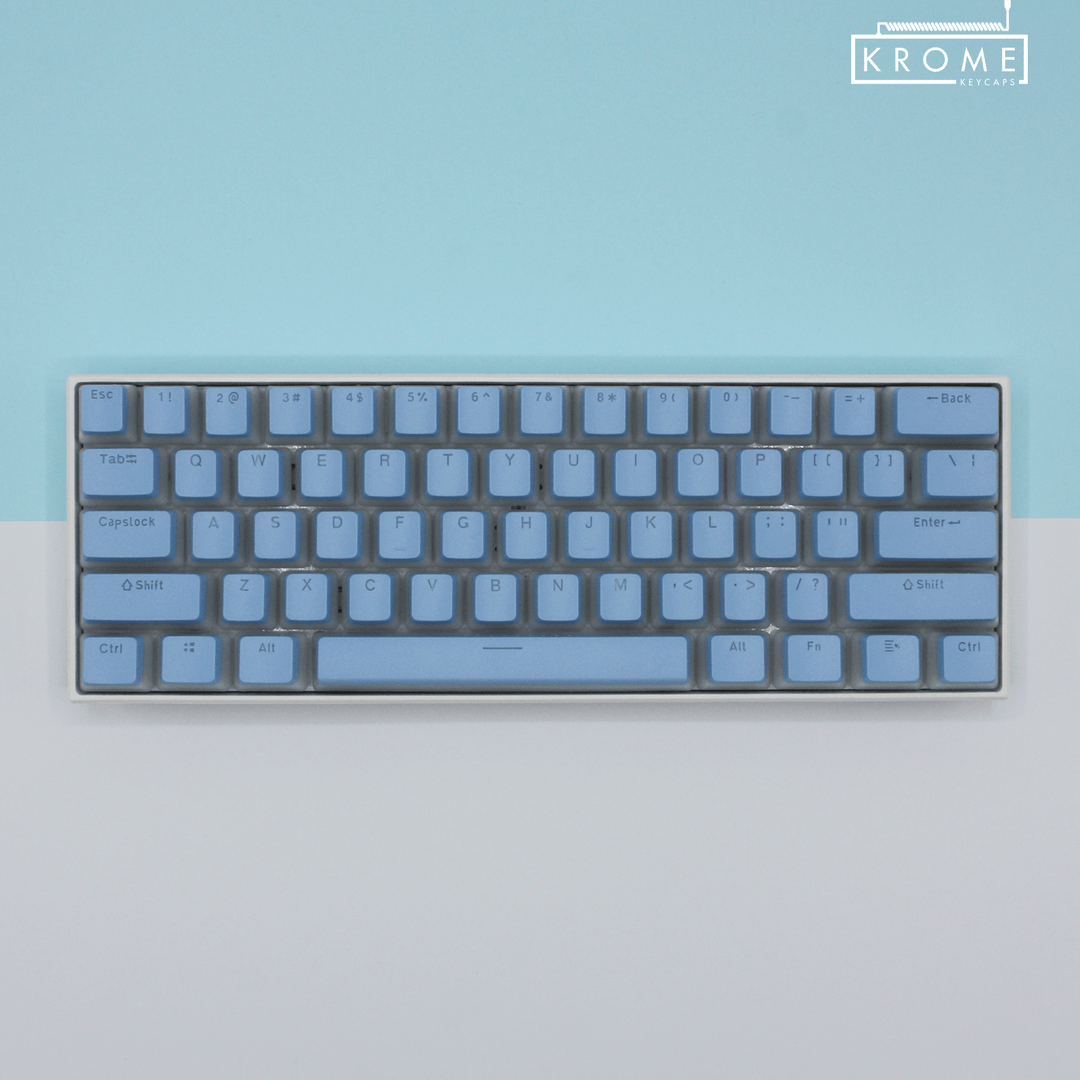 Light Blue UK Dual Language PBT Pudding Keycaps Krome Keycaps LTD Pudding Single