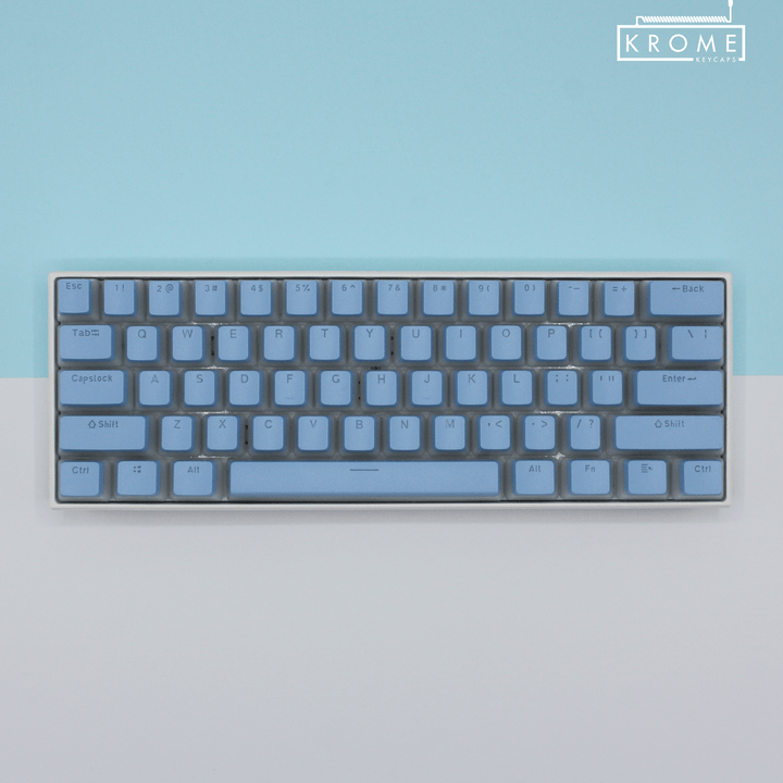 ISO/ANSI - Pudding Light Blue PBT Keycaps - kromekeycaps