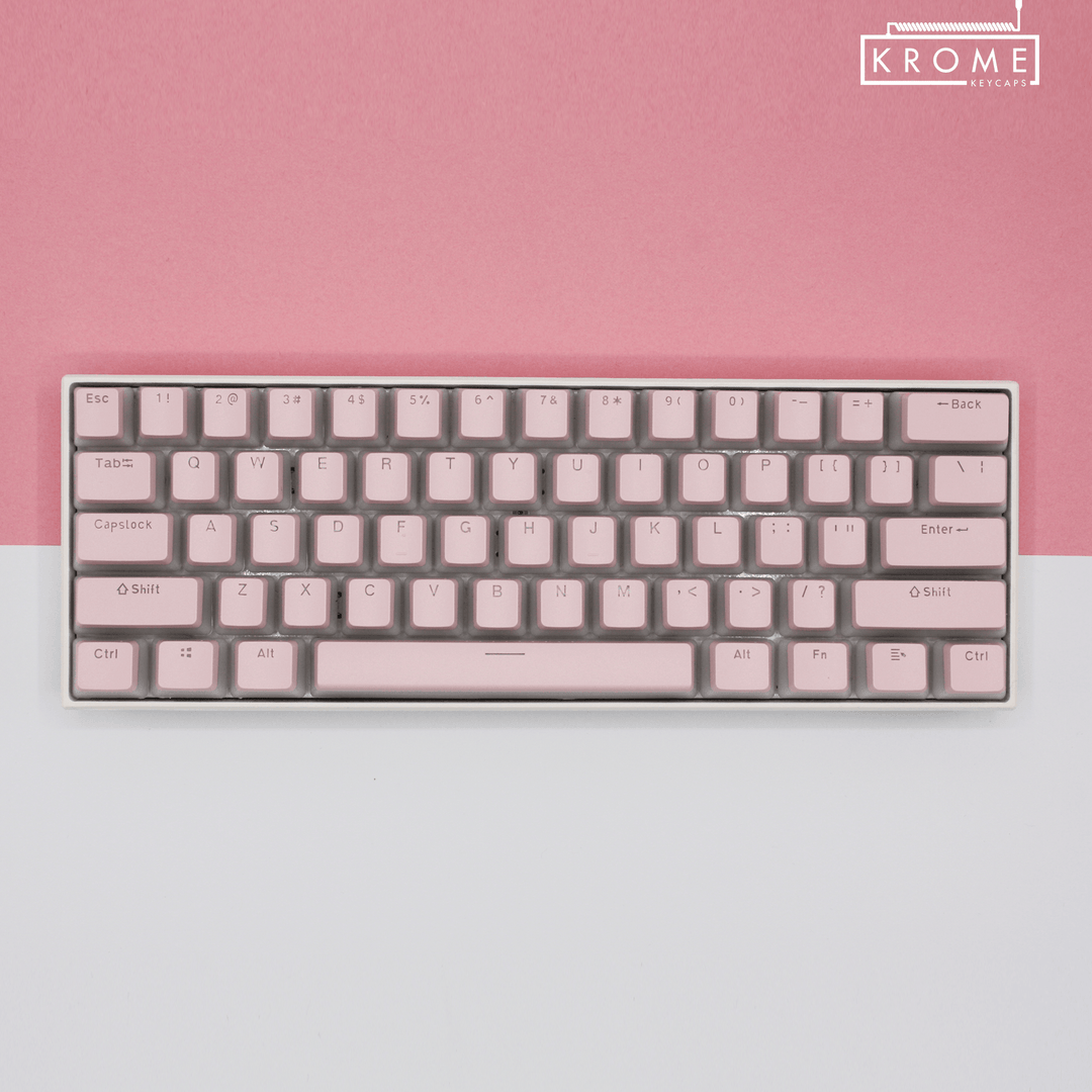 ISO/ANSI - Pudding Light Pink PBT Keycaps - kromekeycaps