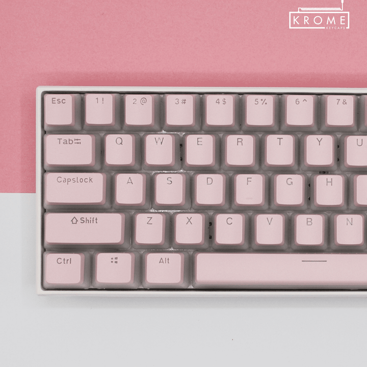 Light Pink UK & Keychron (Layout) Dual Language PBT Pudding Keycaps