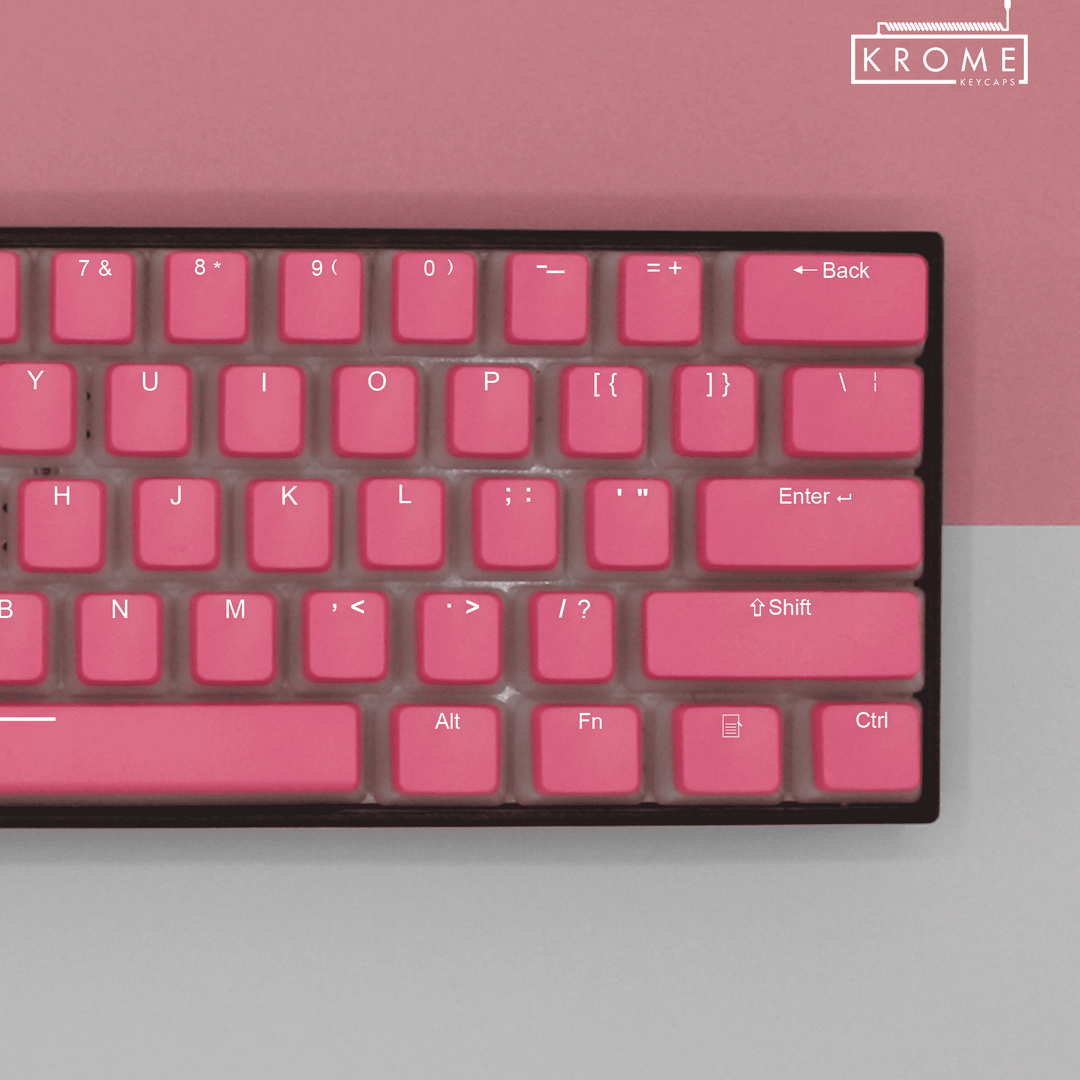 Pink UK Dual Language PBT Pudding Keycaps Krome Keycaps LTD Pudding Single