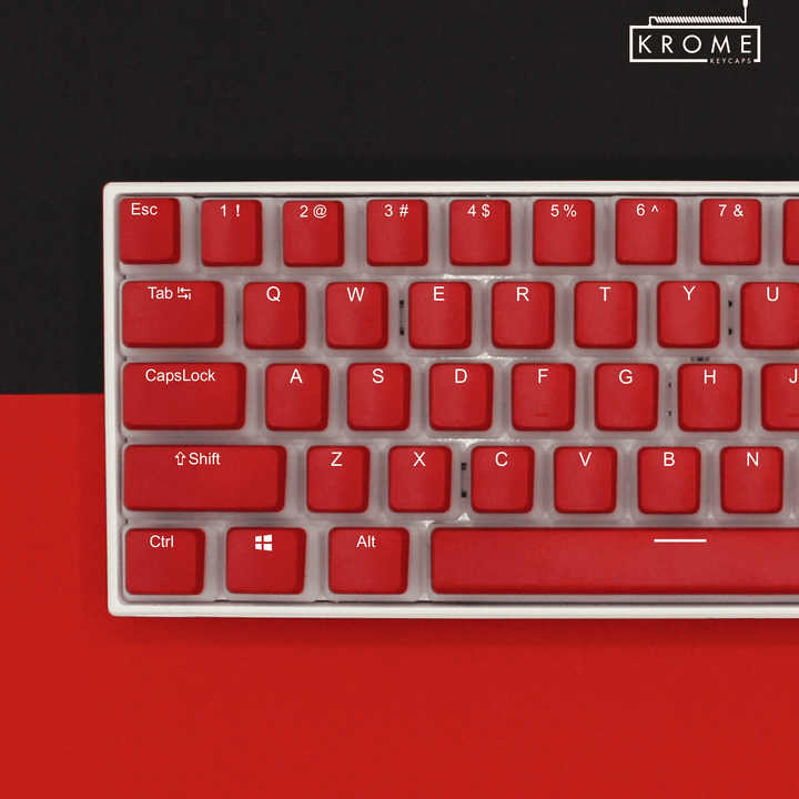 Red UK & Keychron (Layout) Dual Language PBT Pudding Keycaps