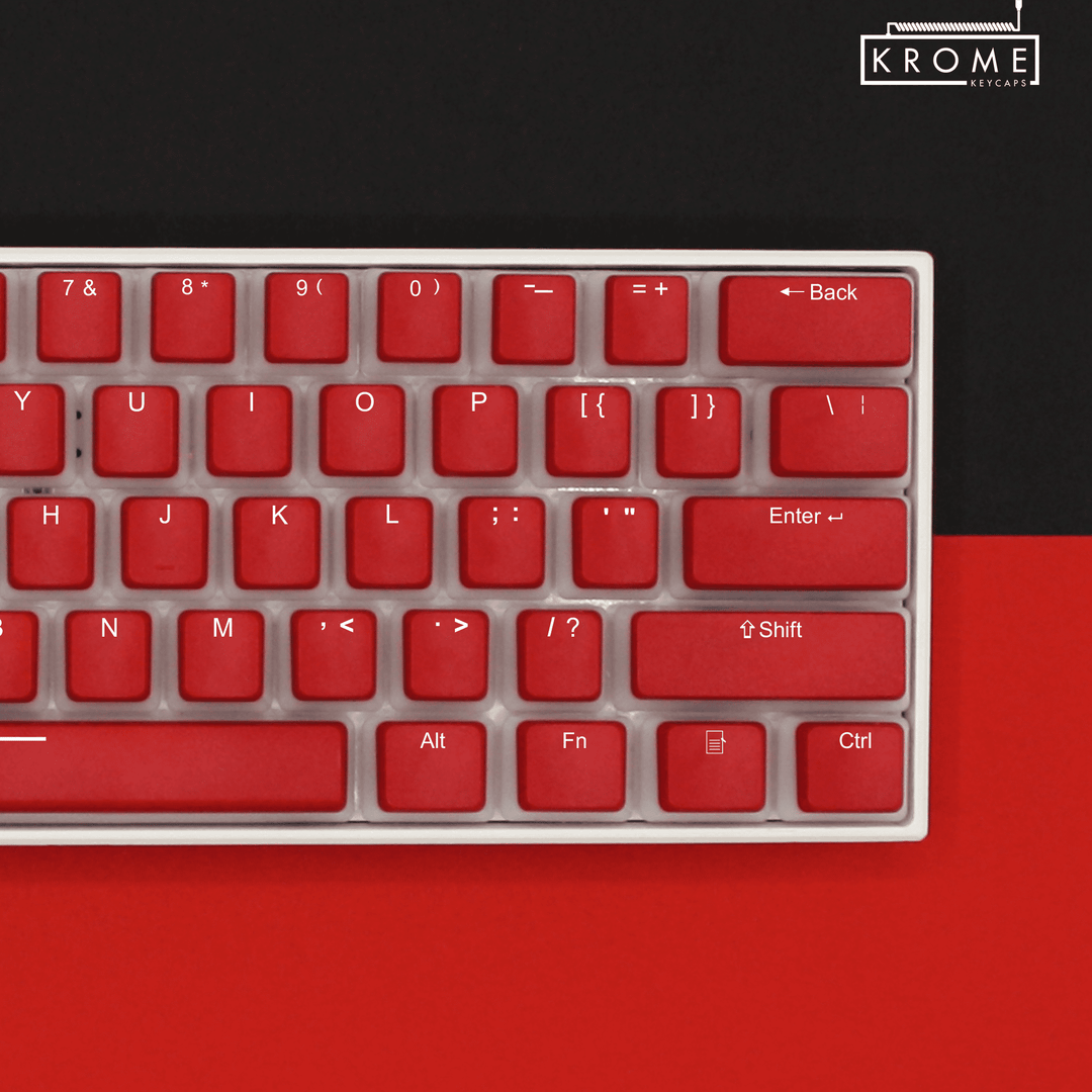 Red UK & Keychron (Layout) Dual Language PBT Pudding Keycaps