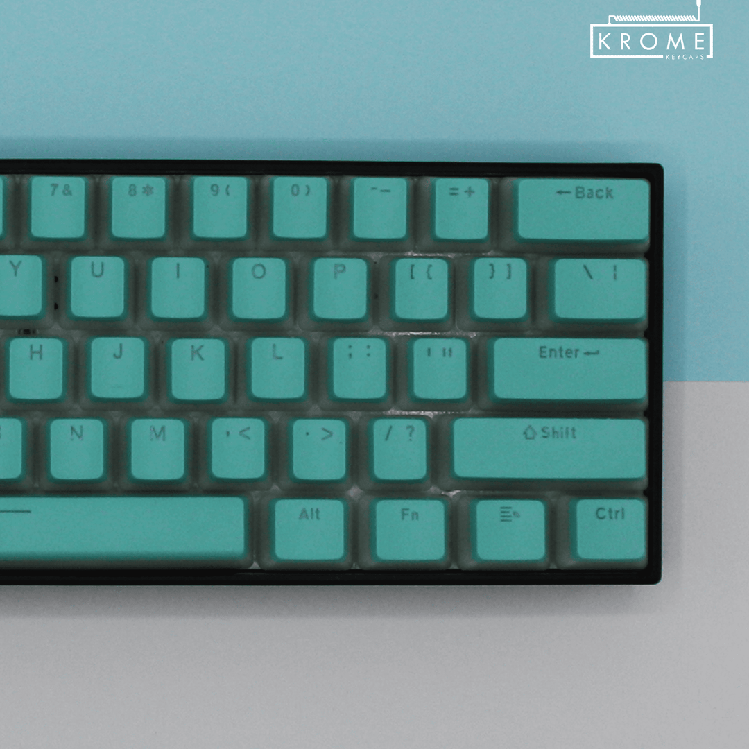 Turquoise Spanish Dual Language PBT Pudding Keycaps