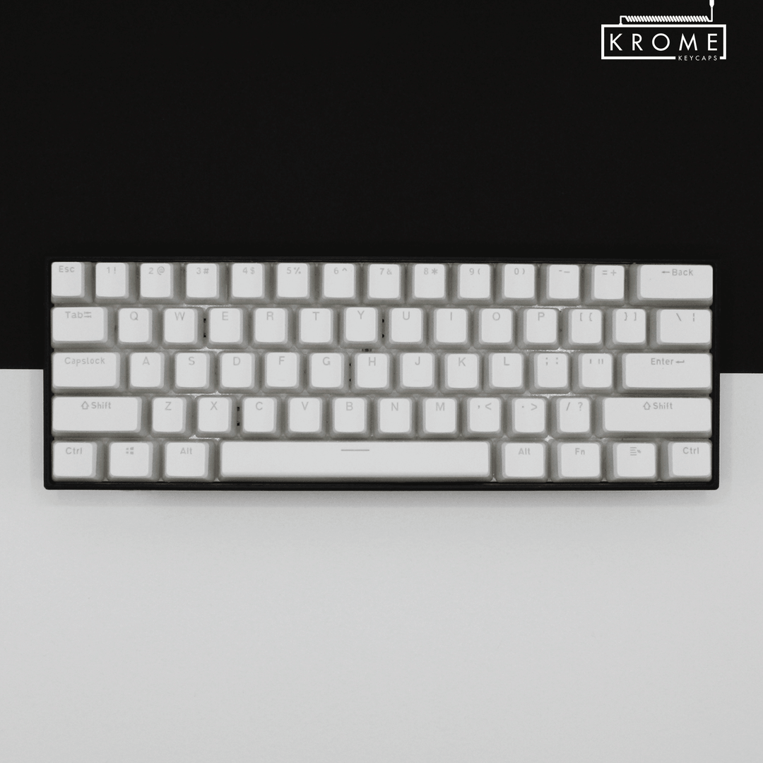 ISO/ANSI - Pudding White PBT Keycaps - kromekeycaps