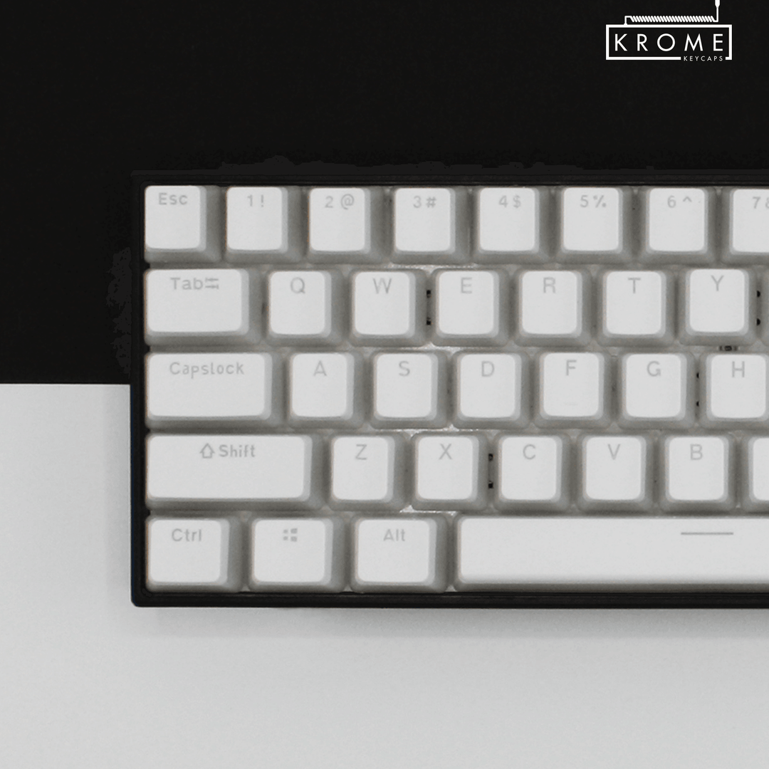 ISO/ANSI - Pudding White PBT Keycaps - kromekeycaps