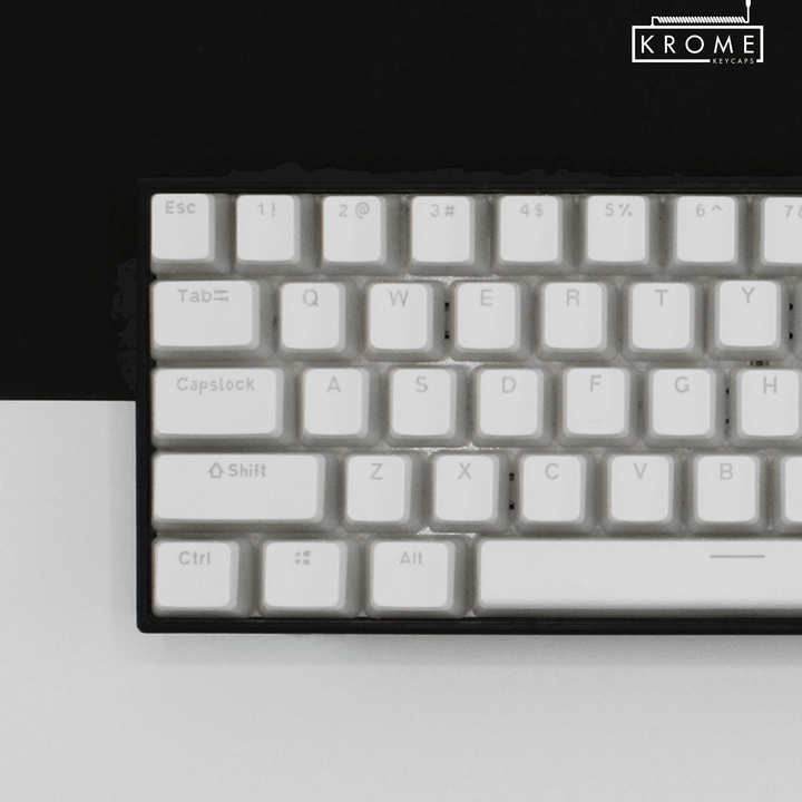 ISO/ANSI - Pudding White PBT Keycaps - kromekeycaps