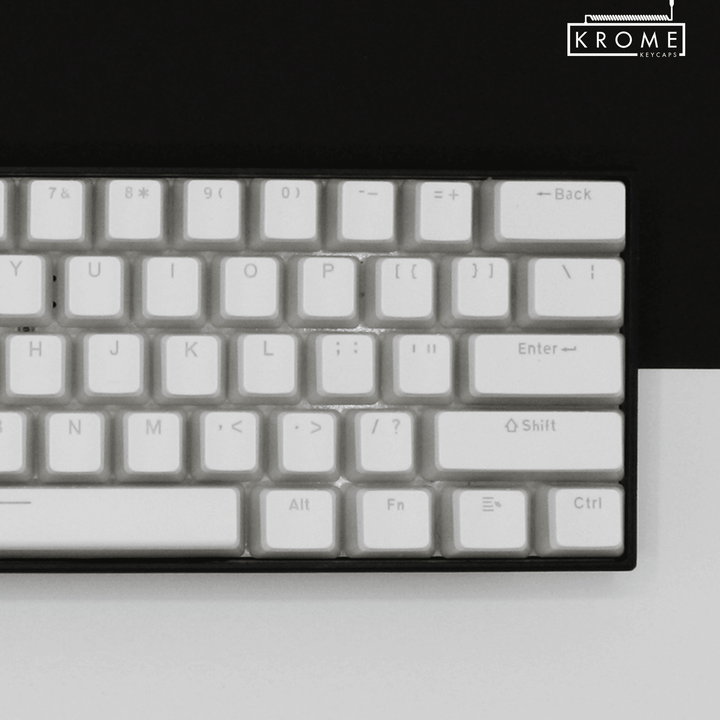 ISO/ANSI - Pudding White PBT Keycaps - kromekeycaps