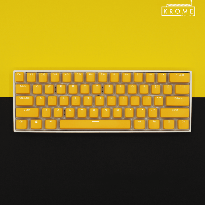 Yellow German Dual Language PBT Pudding Keycaps