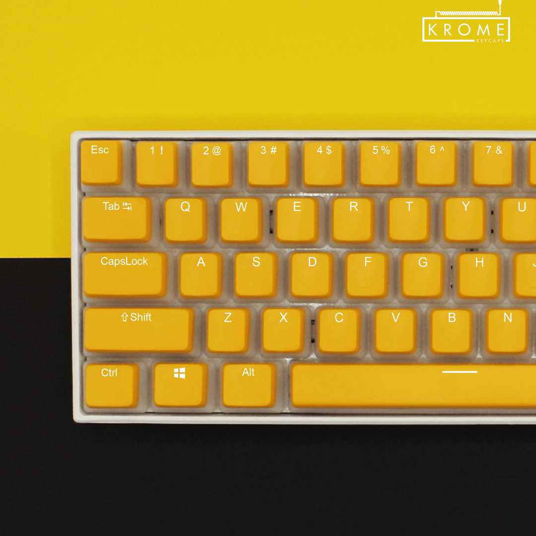 Yellow Swiss Dual Language PBT Pudding Keycaps