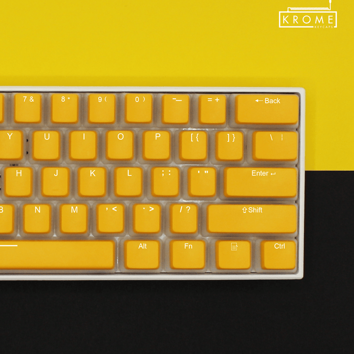 ANSI - Pudding Yellow PBT Keycaps - kromekeycaps