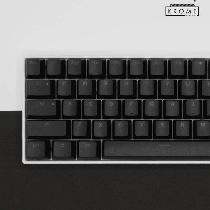 Black PBT Swedish Keycaps - ISO-SE - 65/75% Sizes - Dual Language Keycaps - kromekeycaps