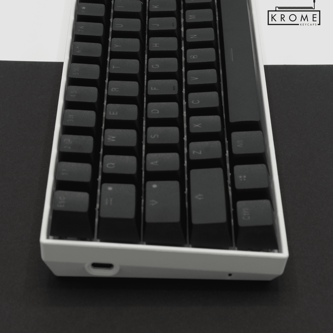 Black UK Dual Language PBT Keycaps - 65/75% Krome Keycaps LTD Single Colour, UK