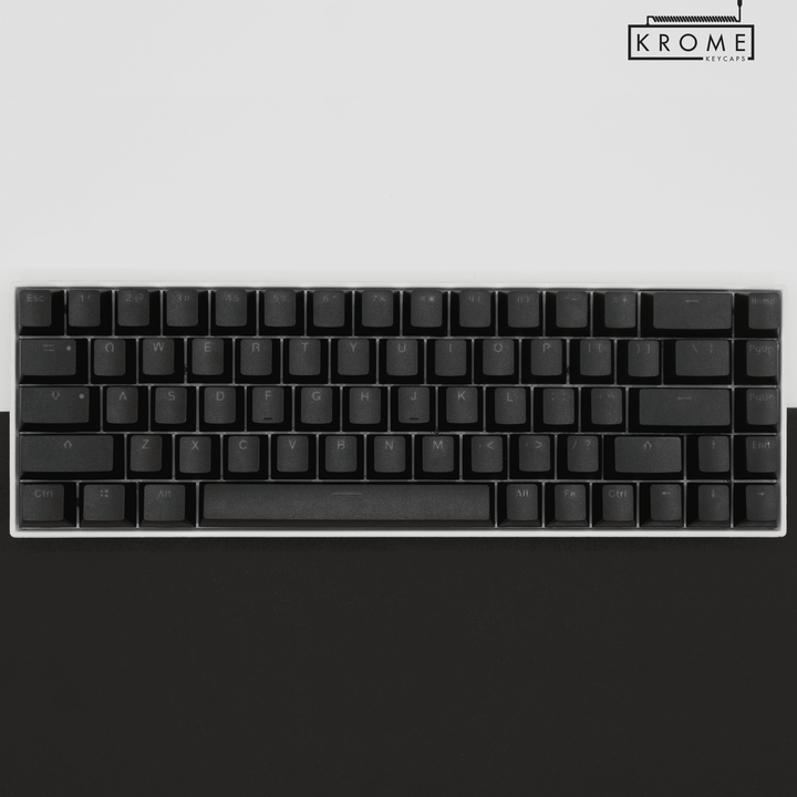 Black PBT Dutch Keycaps - ISO-NL - 65/75% Sizes - Dual Language Keycaps - kromekeycaps