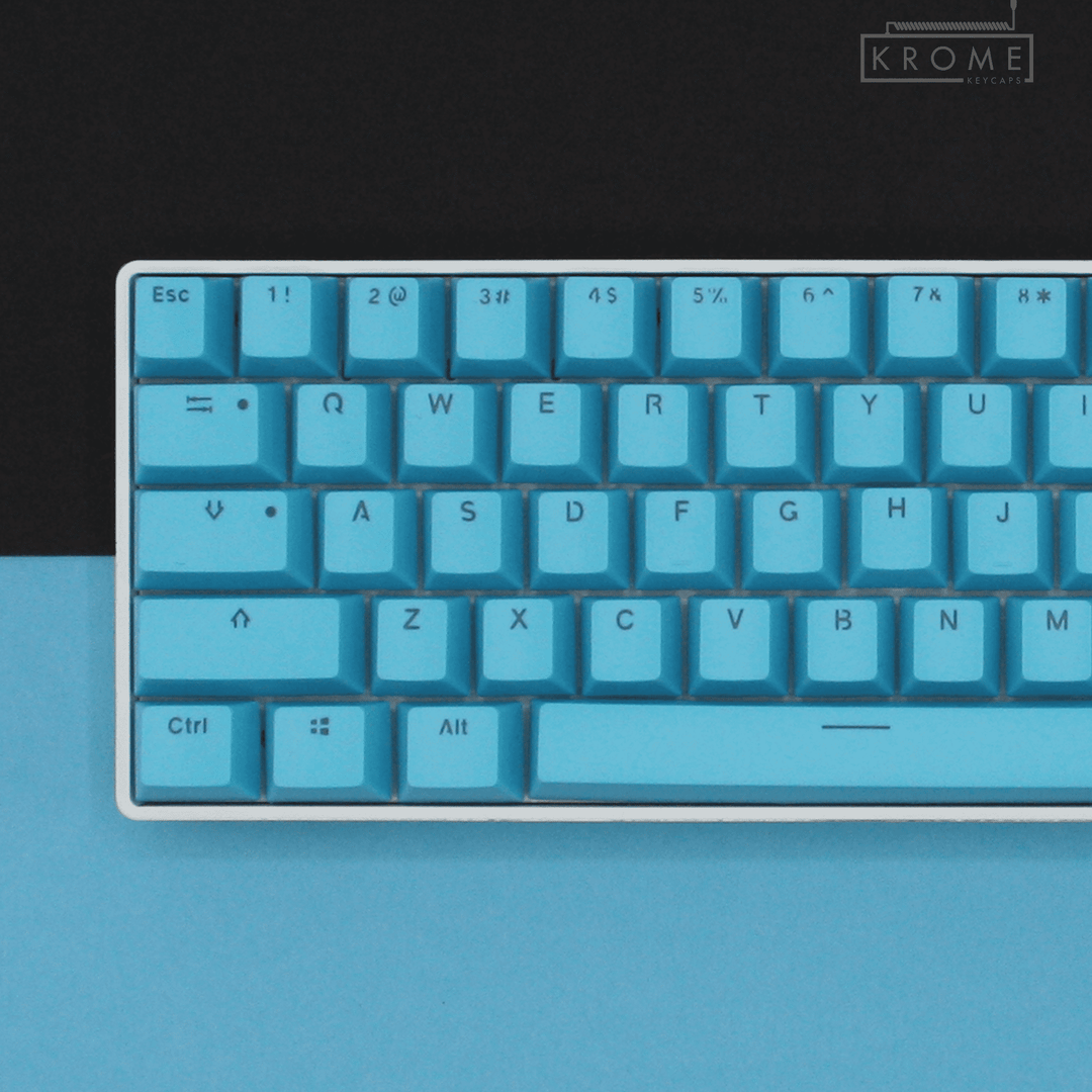 UK Blue PBT Keychron (Layout) Keycaps - 65/75% Sizes - Dual Language Keycaps - kromekeycaps