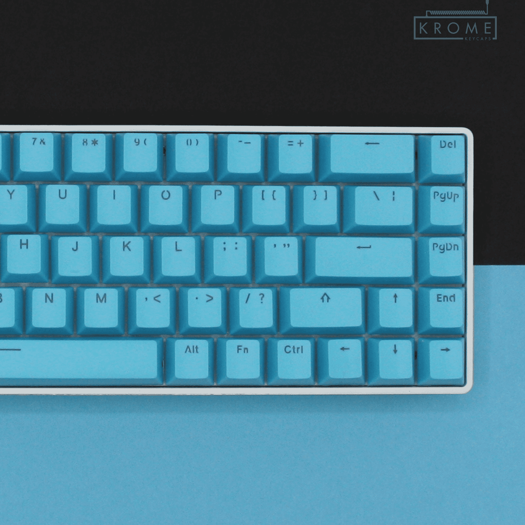 UK Blue PBT Keychron (Layout) Keycaps - 65/75% Sizes - Dual Language Keycaps - kromekeycaps