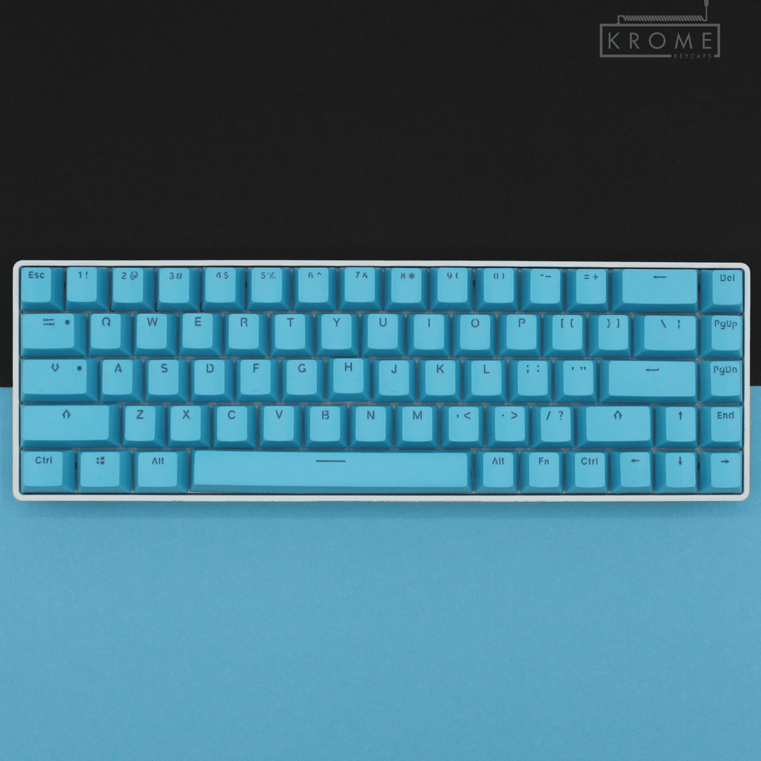 UK Blue PBT Korean (Hangul) Keycaps - 65/75% Sizes - Dual Language Keycaps - kromekeycaps