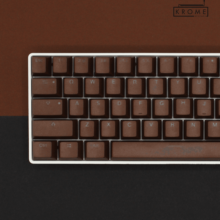 Brown PBT Dutch Keycaps - ISO-NL - 65/75% Sizes - Dual Language Keycaps - kromekeycaps