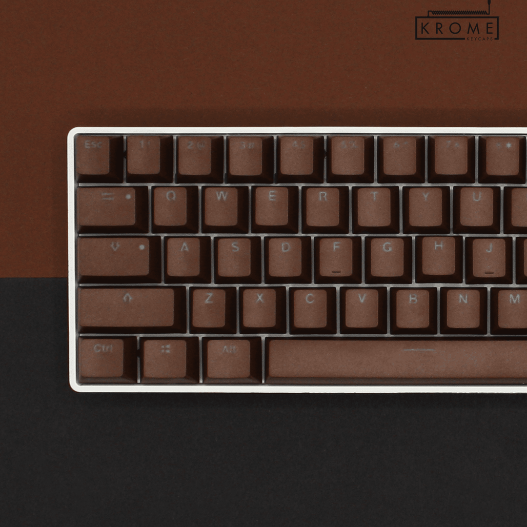 US Brown PBT Japanese (Hiragana) Keycaps - 65/75% Sizes - Dual Language Keycaps - kromekeycaps