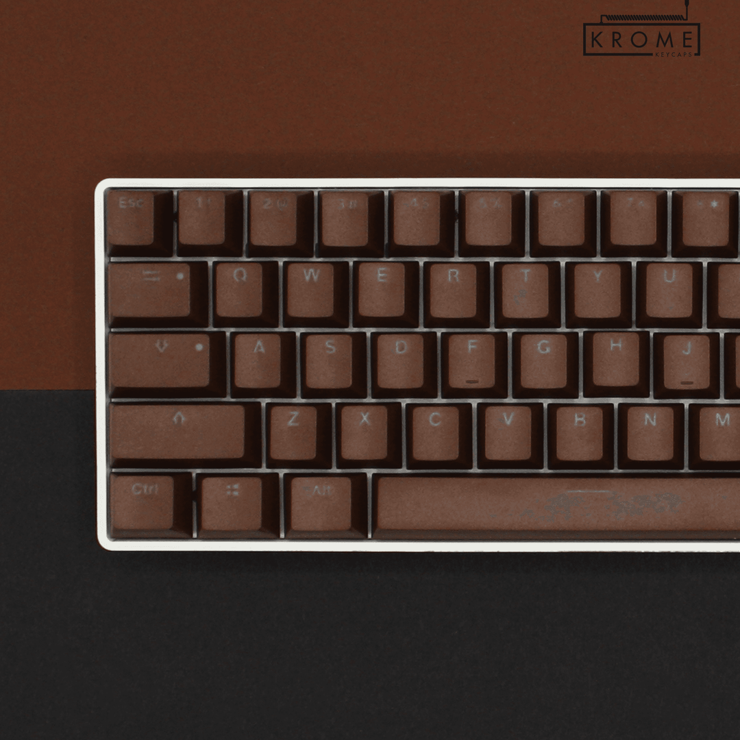 Brown PBT Czech Keycaps - ISO-CZ - 65/75% Sizes - Dual Language Keycaps - kromekeycaps