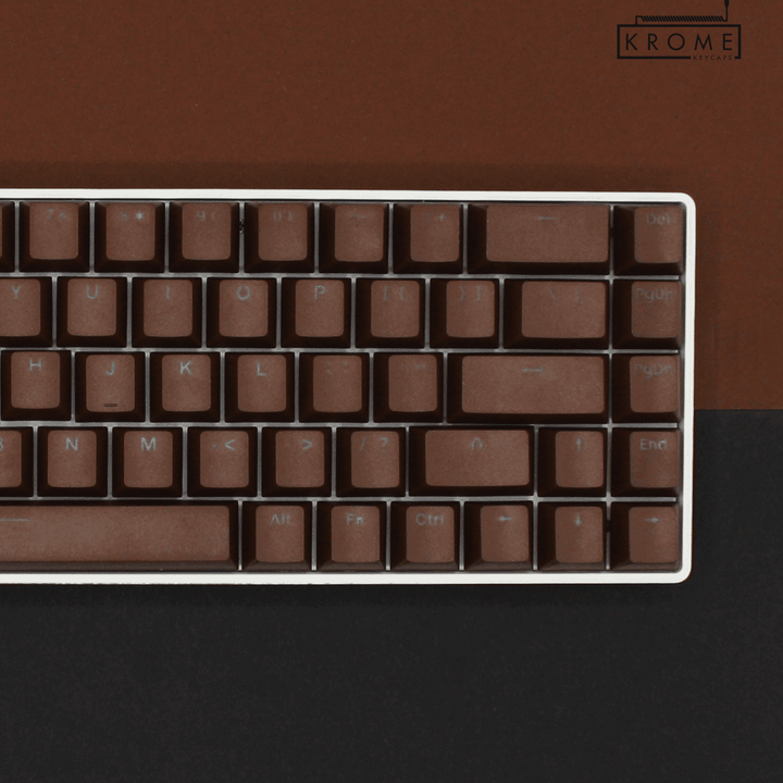 Brown PBT Czech Keycaps - ISO-CZ - 65/75% Sizes - Dual Language Keycaps - kromekeycaps