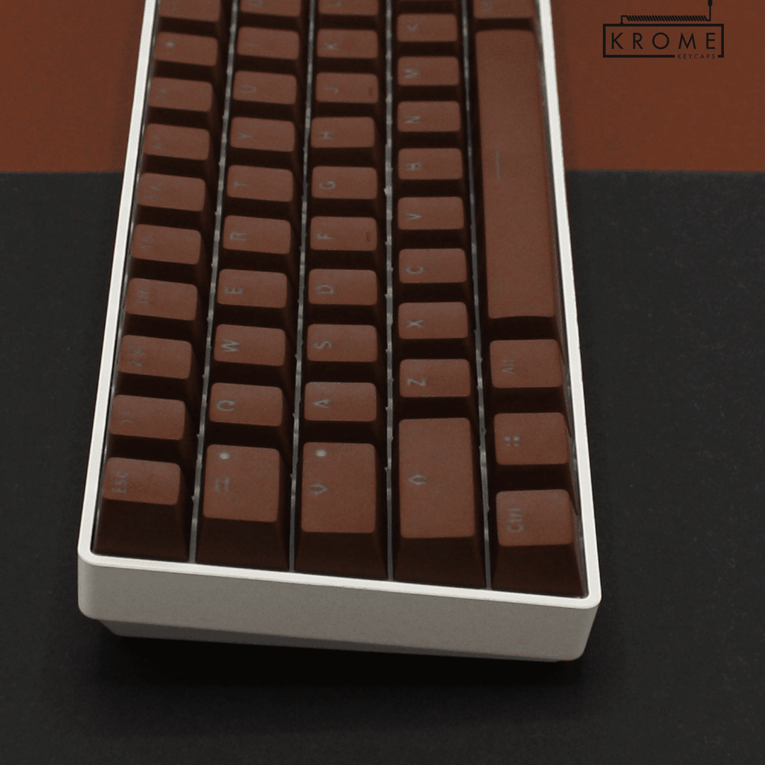 Brown PBT Belgian Keycaps - ISO-BE - 65/75% Sizes - Dual Language Keycaps - kromekeycaps