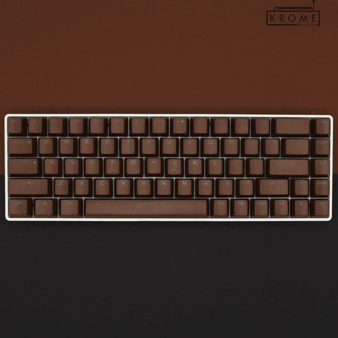 Brown PBT Czech Keycaps - ISO-CZ - 65/75% Sizes - Dual Language Keycaps - kromekeycaps