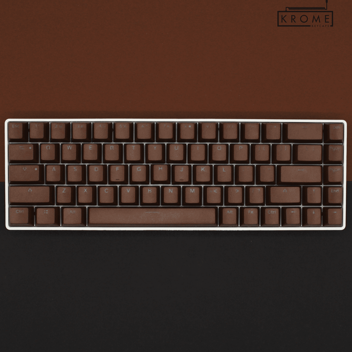 Brown PBT Hungarian Keycaps - ISO-HU - 65/75% Sizes - Dual Language Keycaps - kromekeycaps