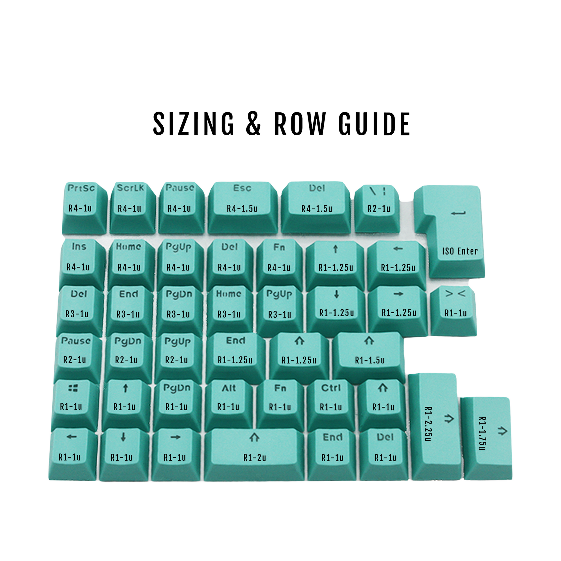 Keycap Measurements Full Conversion Kit - 65/75% - Various Colours – Krome Keycaps LTD
