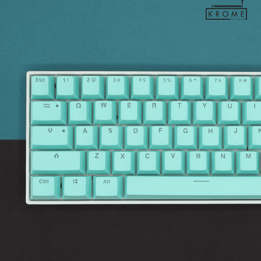 Cyan PBT Hungarian Keycaps - ISO-HU - 65/75% Sizes - Dual Language Keycaps - kromekeycaps