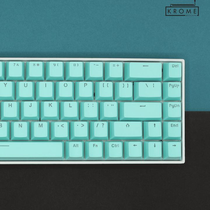 Cyan PBT Hungarian Keycaps - ISO-HU - 65/75% Sizes - Dual Language Keycaps - kromekeycaps