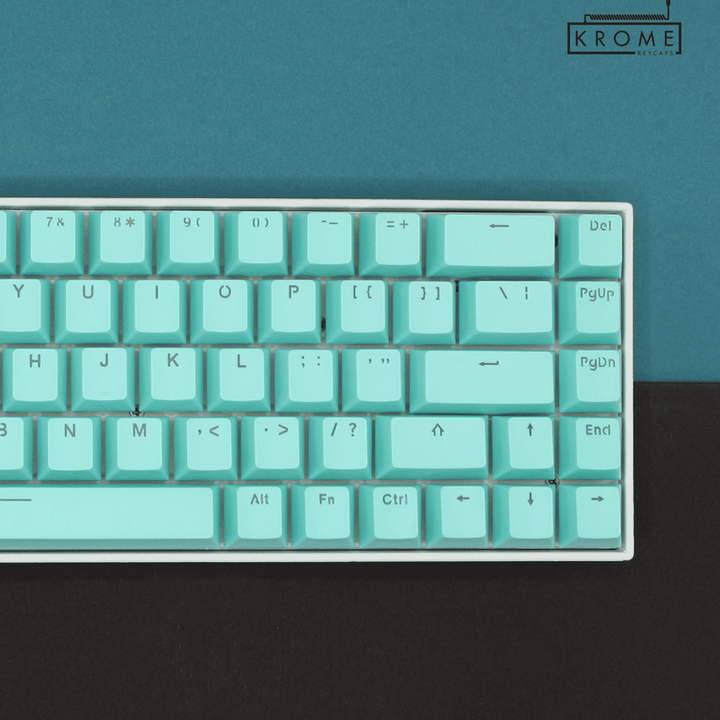 UK Cyan PBT Japanese (Hiragana) Keycaps - 65/75% Sizes - Dual Language Keycaps - kromekeycaps