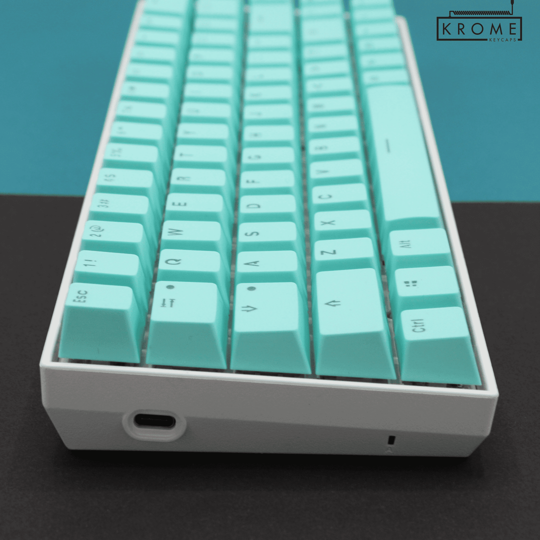 US Cyan PBT Korean (Hangul) Keycaps - 65/75% Sizes - Dual Language Keycaps - kromekeycaps