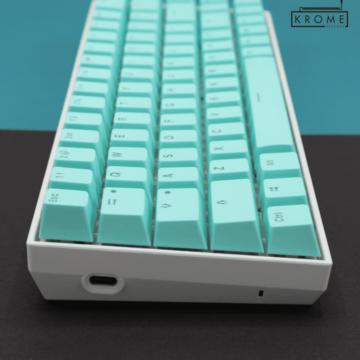 Cyan PBT Belgian Keycaps - ISO-BE - 65/75% Sizes - Dual Language Keycaps - kromekeycaps