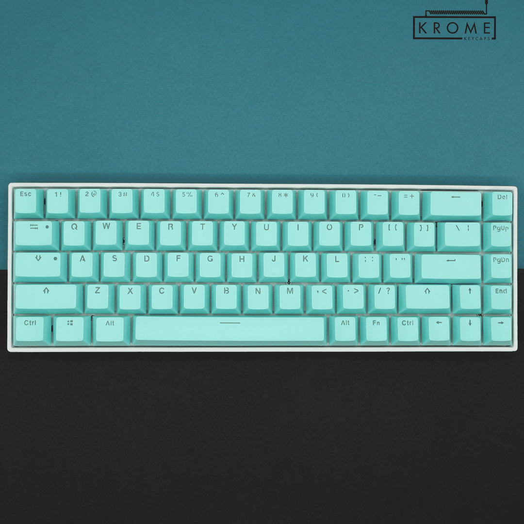 UK Cyan PBT Japanese (Hiragana) Keycaps - 65/75% Sizes - Dual Language Keycaps - kromekeycaps