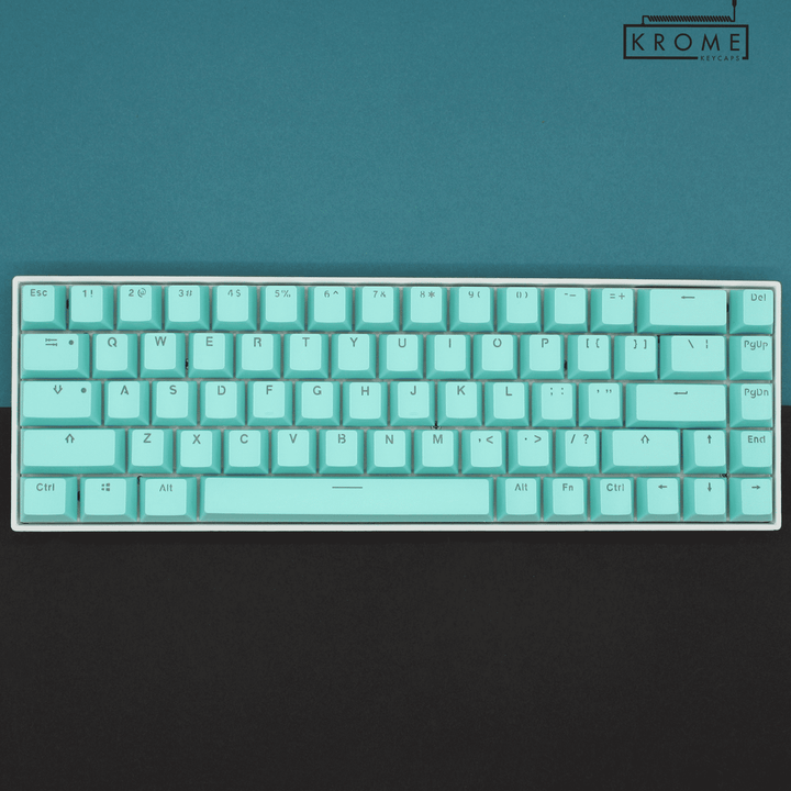 UK Cyan PBT Japanese (Hiragana) Keycaps - 65/75% Sizes - Dual Language Keycaps - kromekeycaps