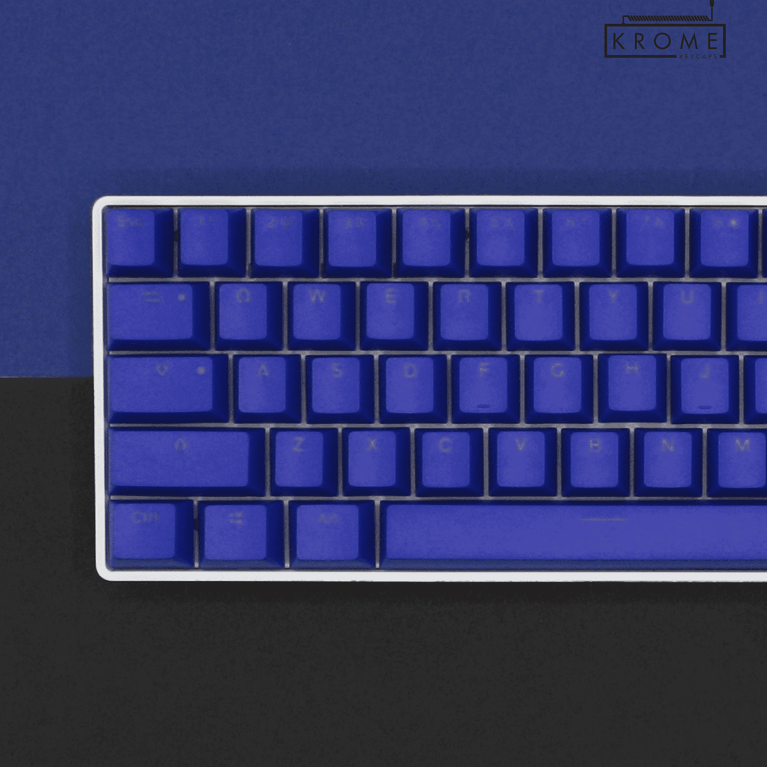 Dark Blue PBT Hungarian Keycaps - ISO-HU - 65/75% Sizes - Dual Language Keycaps - kromekeycaps