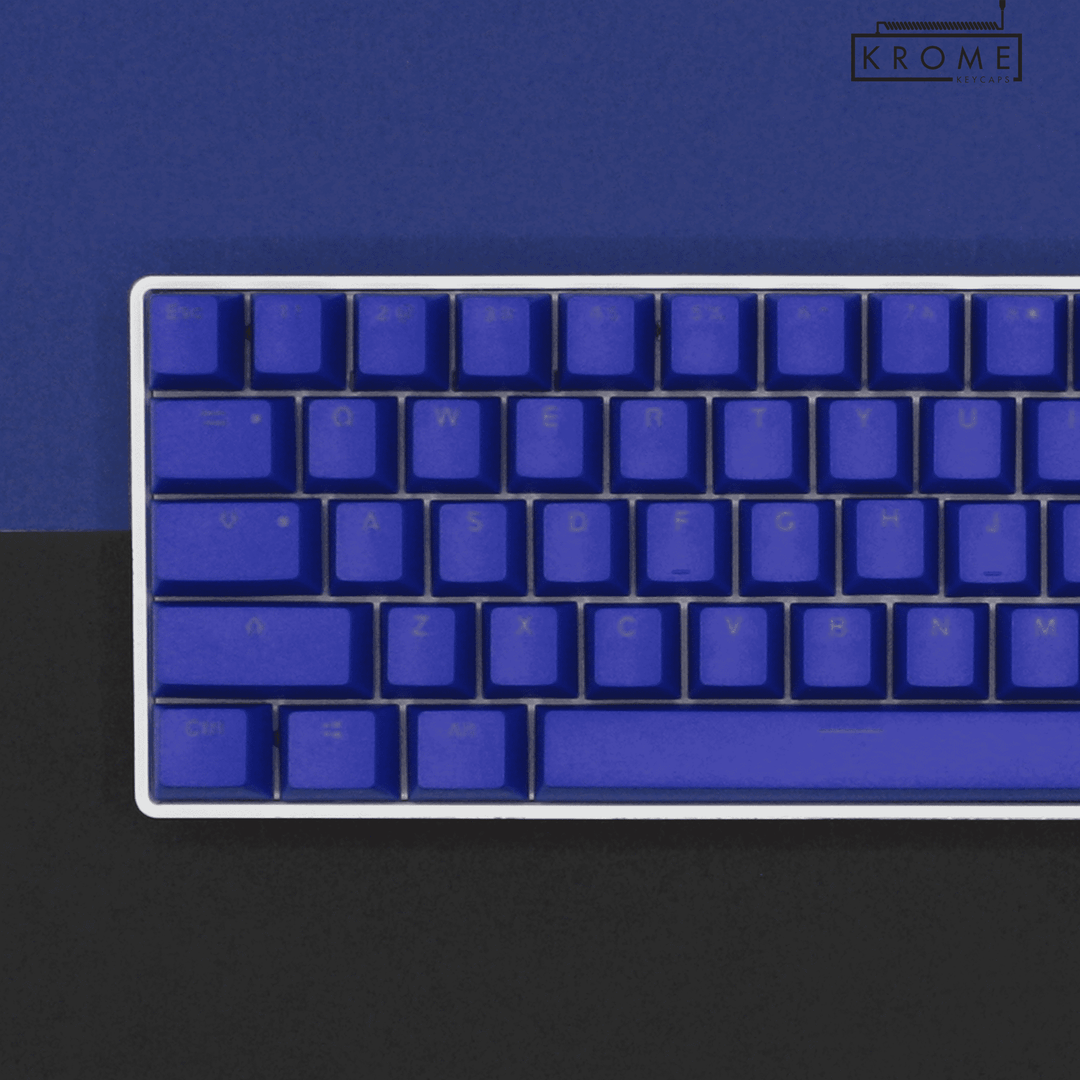 Dark Blue PBT Belgian Keycaps - ISO-BE - 65/75% Sizes - Dual Language Keycaps - kromekeycaps