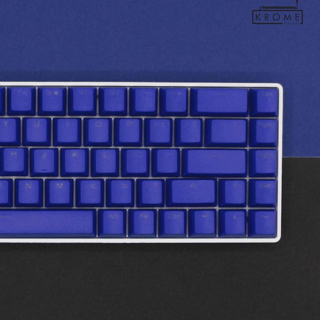 US Dark Blue PBT Japanese (Hiragana) Keycaps - 65/75% Sizes - Dual Language Keycaps - kromekeycaps