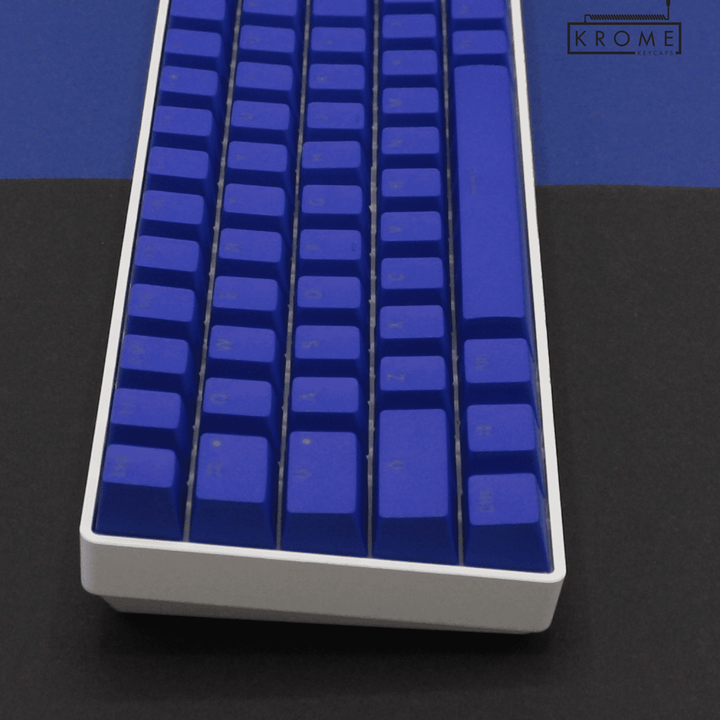 UK Dark Blue PBT Korean (Hangul) Keycaps - 65/75% Sizes - Dual Language Keycaps - kromekeycaps