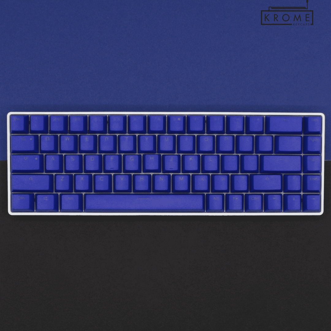 US Dark Blue PBT Japanese (Hiragana) Keycaps - 65/75% Sizes - Dual Language Keycaps - kromekeycaps