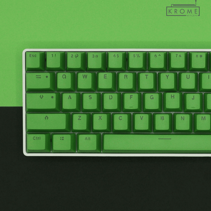 UK Green PBT Japanese (Hiragana) Keycaps - 65/75% Sizes - Dual Language Keycaps - kromekeycaps