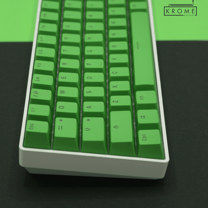 US Green PBT Japanese (Hiragana) Keycaps - 65/75% Sizes - Dual Language Keycaps - kromekeycaps