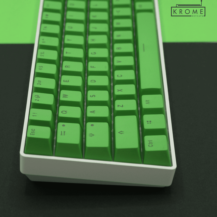 Green PBT Czech Keycaps - ISO-CZ - 65/75% Sizes - Dual Language Keycaps - kromekeycaps