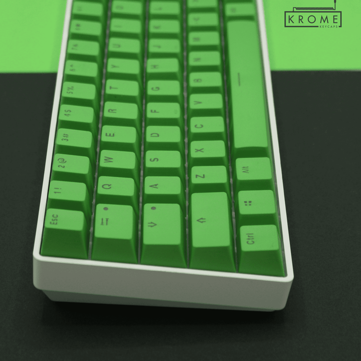 Green PBT Dutch Keycaps - ISO-NL - 65/75% Sizes - Dual Language Keycaps - kromekeycaps