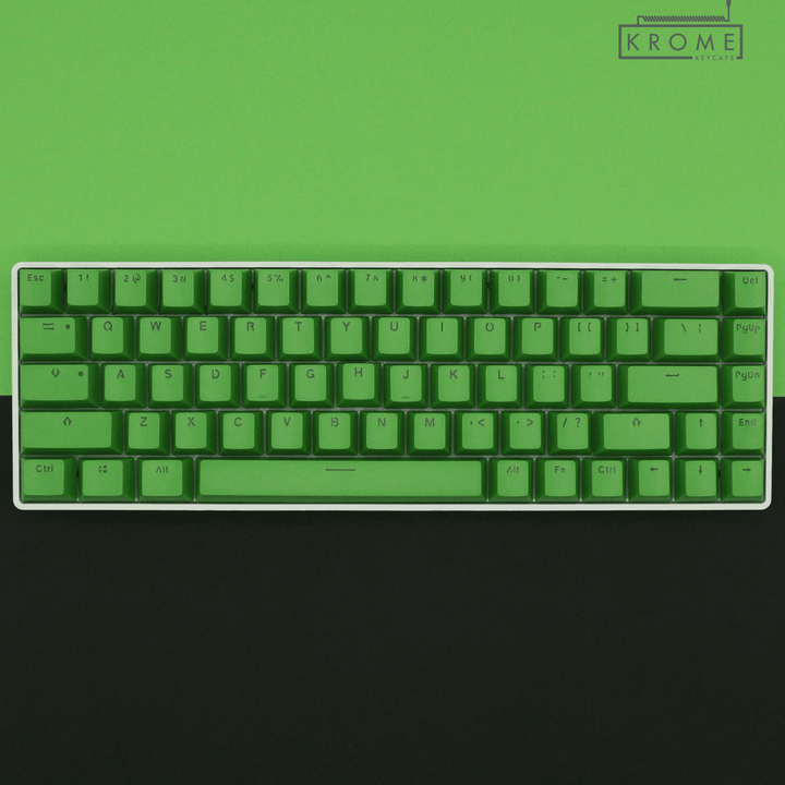 US Green PBT Japanese (Hiragana) Keycaps - 65/75% Sizes - Dual Language Keycaps - kromekeycaps