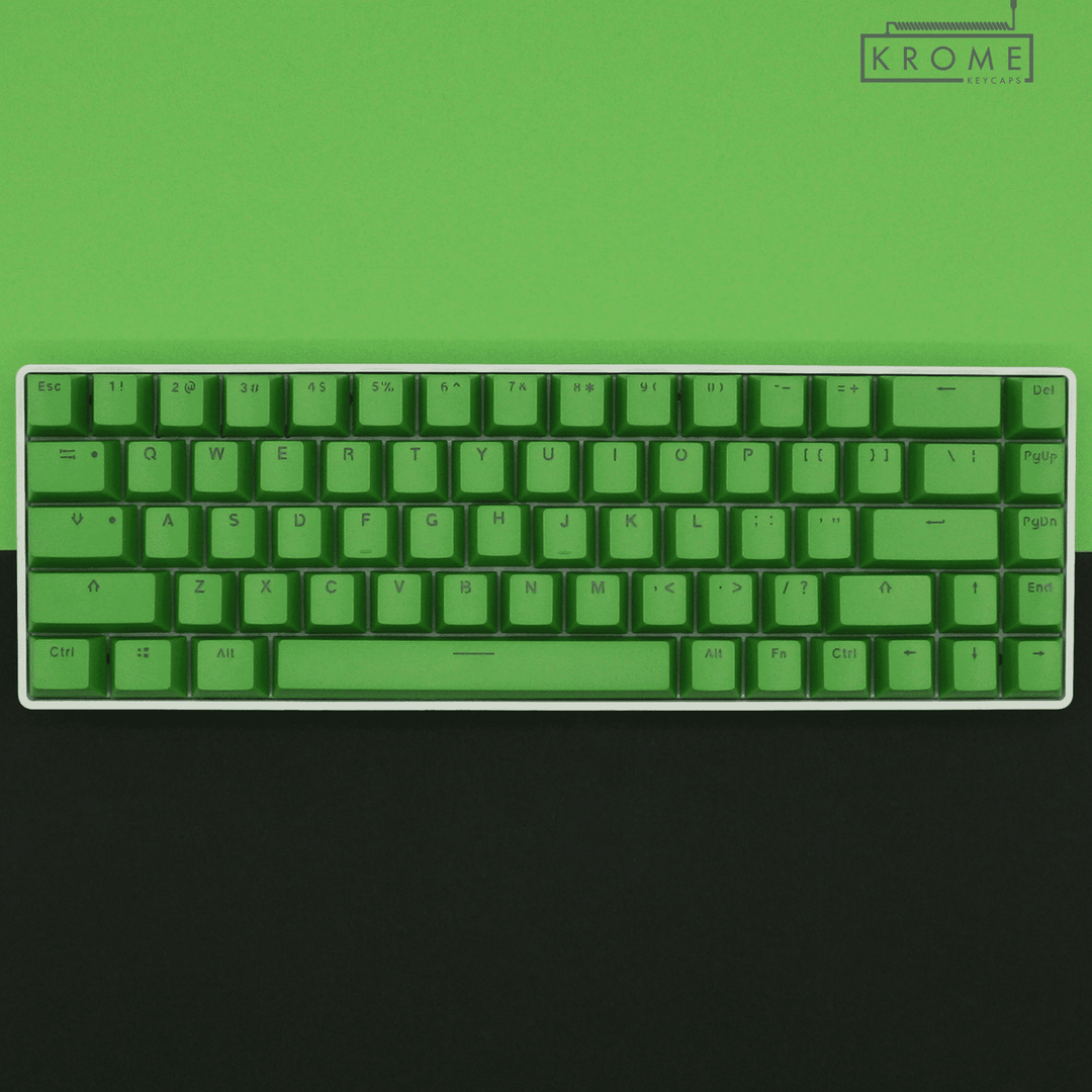 Green PBT Czech Keycaps - ISO-CZ - 65/75% Sizes - Dual Language Keycaps - kromekeycaps