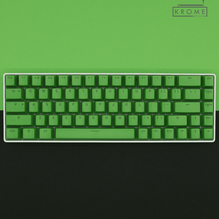 Green PBT Hungarian Keycaps - ISO-HU - 65/75% Sizes - Dual Language Keycaps - kromekeycaps